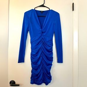 GUESS  long sleeve ruched bodycon midi dress XS